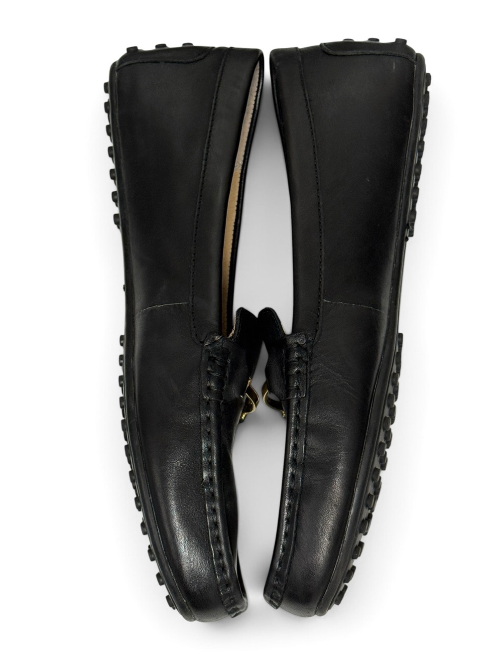 Briony Lauren Ralph Lauren Black Leather Loafers with Gold Bit - Picture 6 of 12